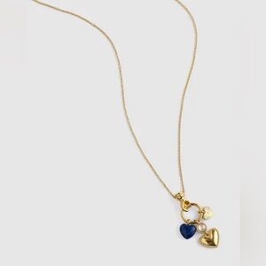 Madewell - Lapis Heart Charm Long Necklace